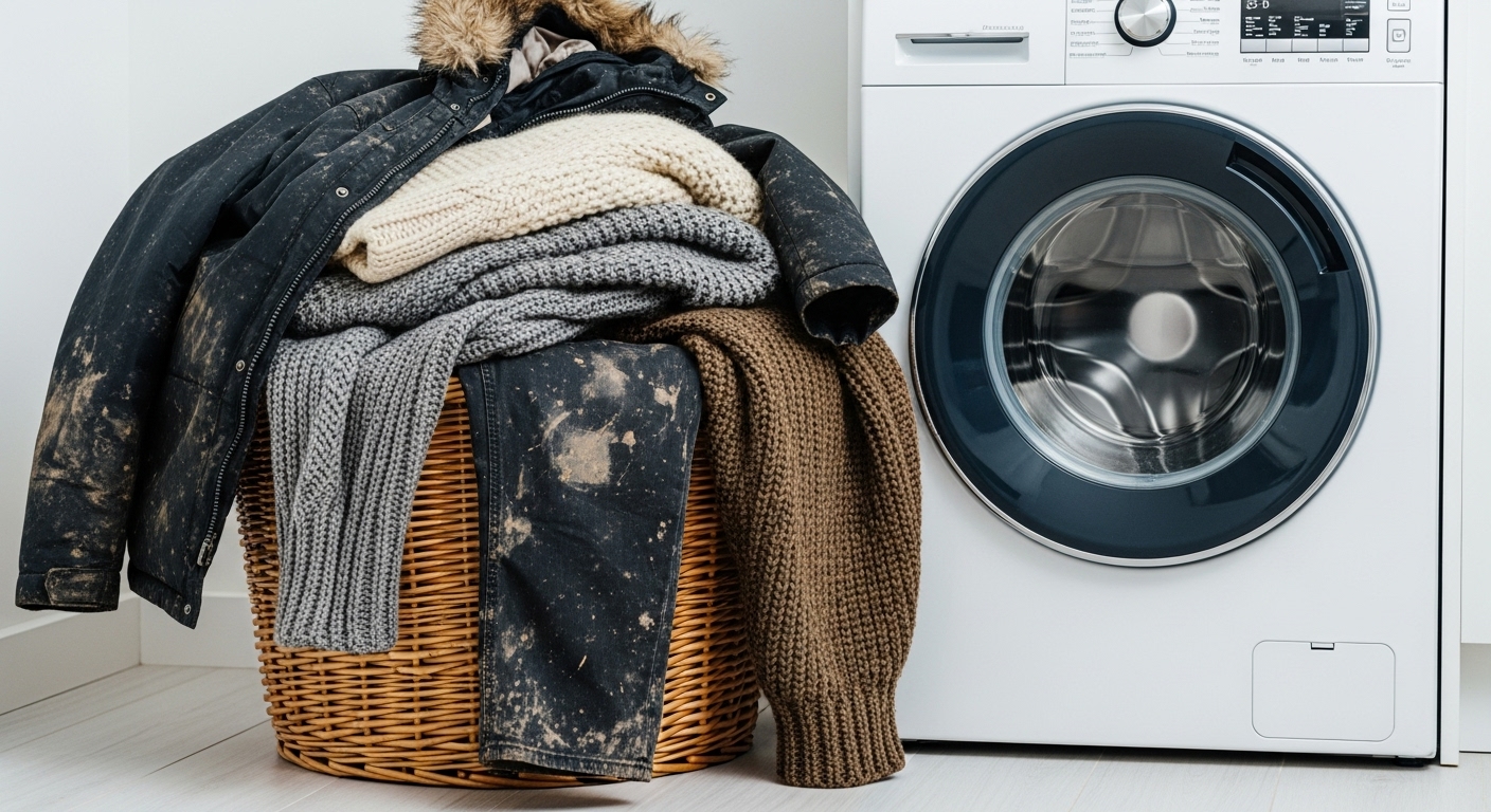 A prepared laundry room ready for heavy winter laundry loads