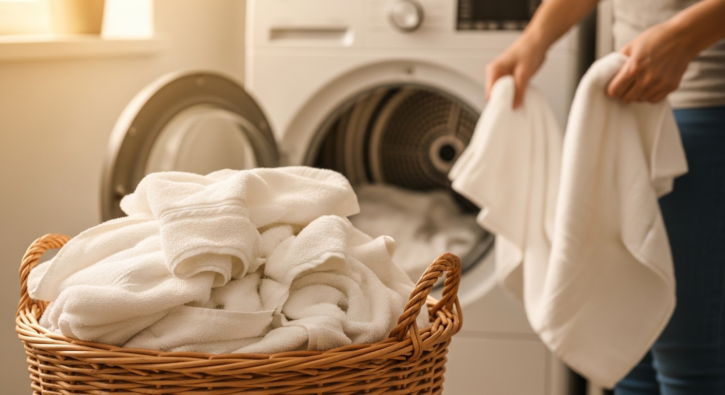 A family doing laundry, highlighting the efficiency of a gas dryer for large loads.
