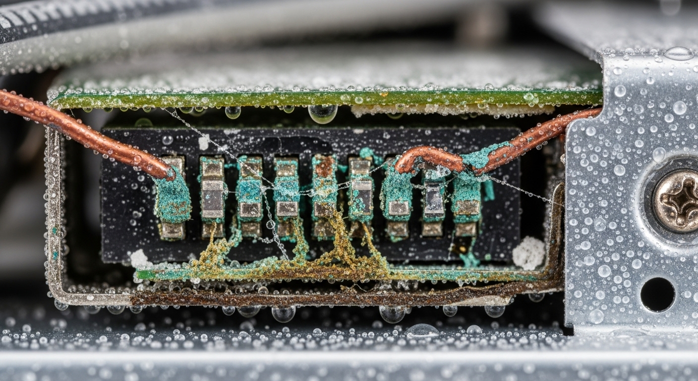 Corroded appliance component due to Vancouver's coastal climate