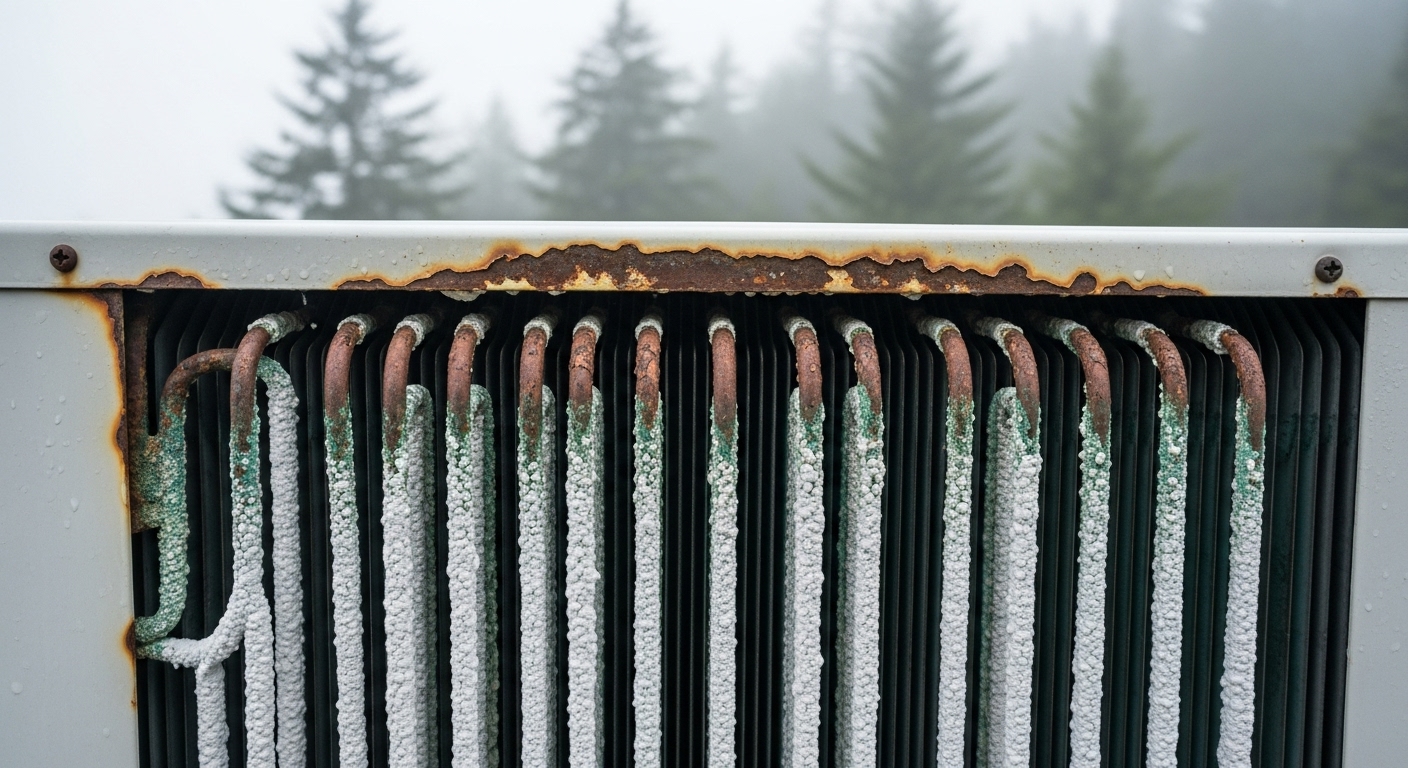 Coastal corrosion on a Vancouver heat pump
