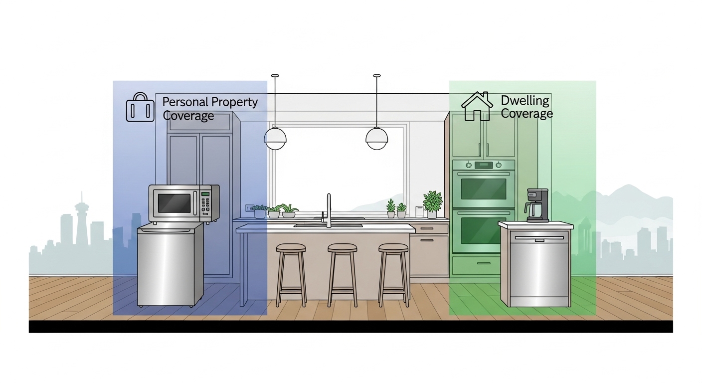 Diagram of home insurance appliance coverage in Vancouver