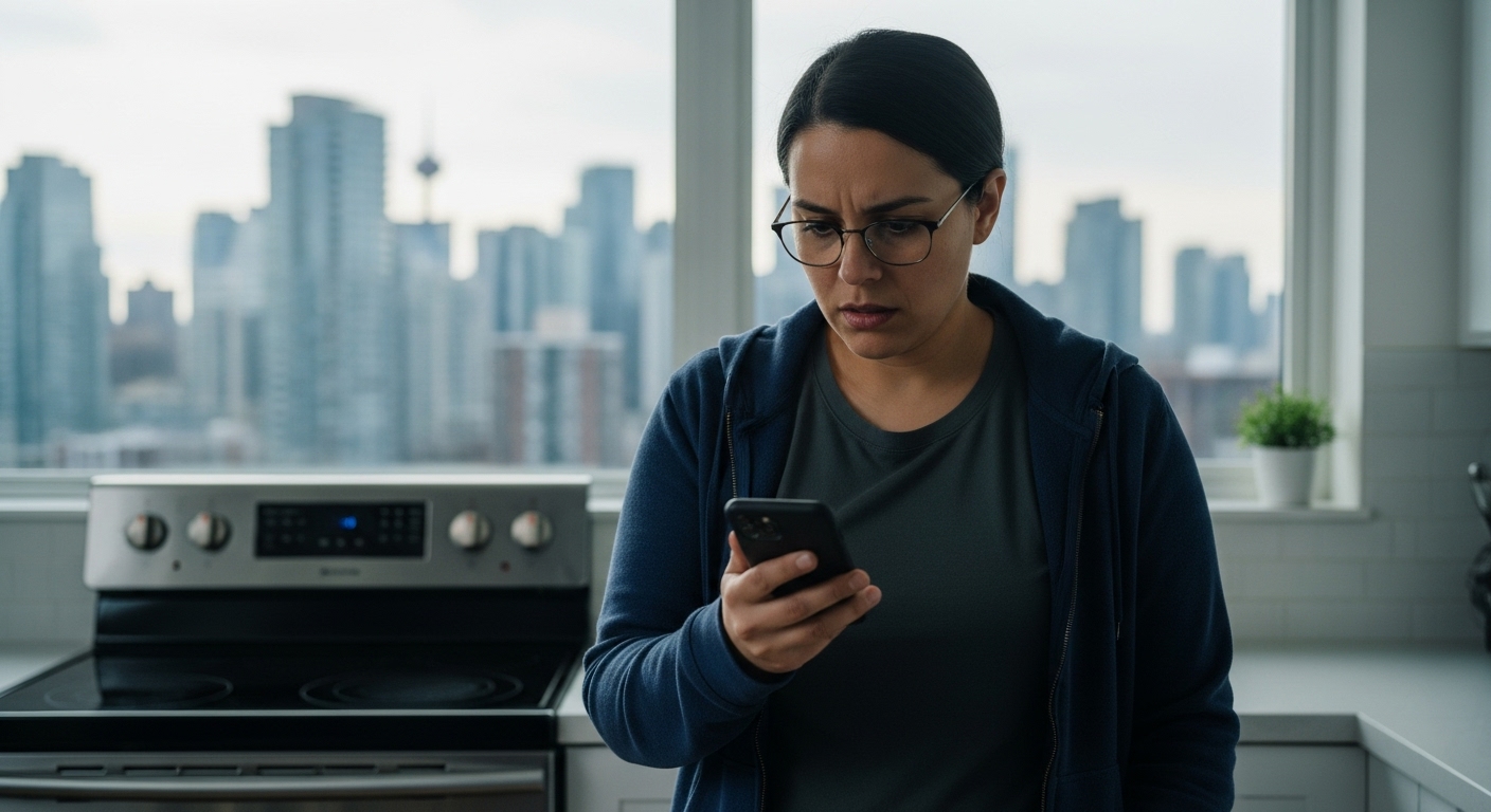 Vancouver homeowner checking their appliance for a recall notice